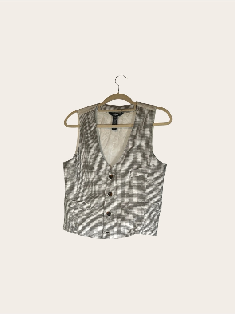 Houston White Classic Men's Houndstooth Dress Vest - Tan/Black
